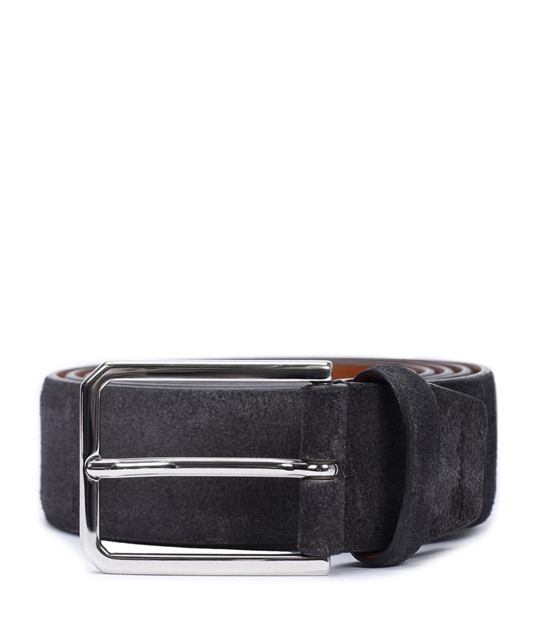 SANTONI Серый замшевый ремень, фото 1