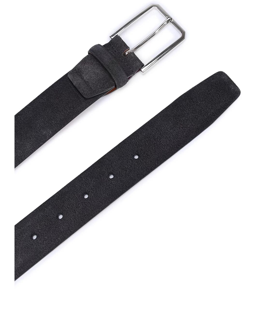 SANTONI Серый замшевый ремень, фото 3