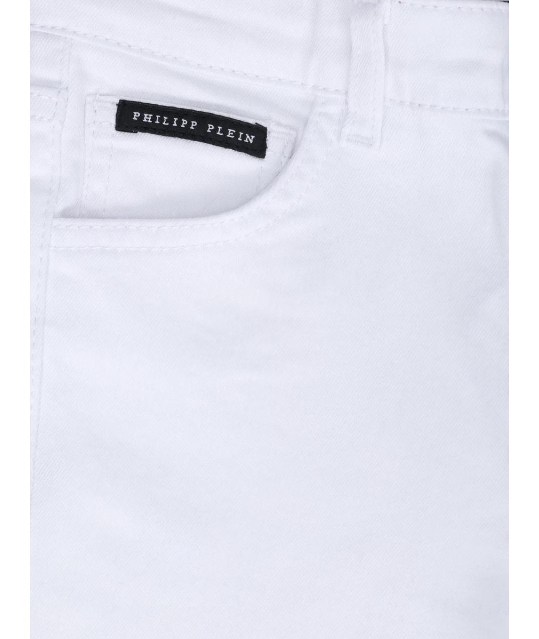 PHILIPP PLEIN Белые хлопковые детские джинсы, фото 3