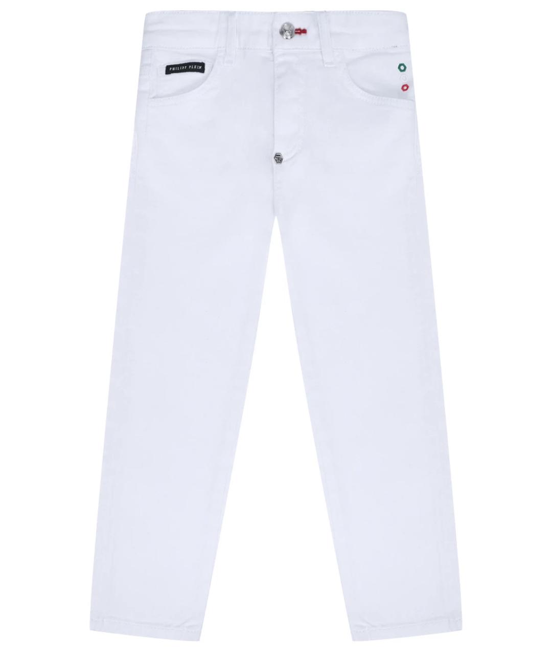 PHILIPP PLEIN Белые хлопковые детские джинсы, фото 1
