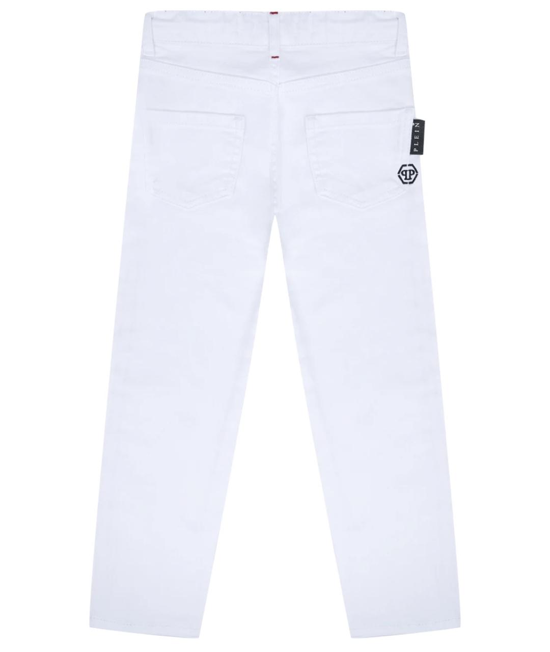 PHILIPP PLEIN Белые хлопковые детские джинсы, фото 2