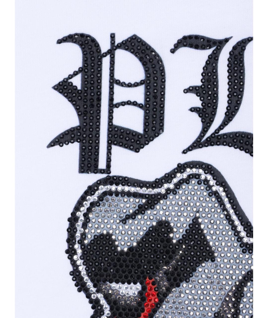 PHILIPP PLEIN Белая хлопковая детская футболка, фото 4