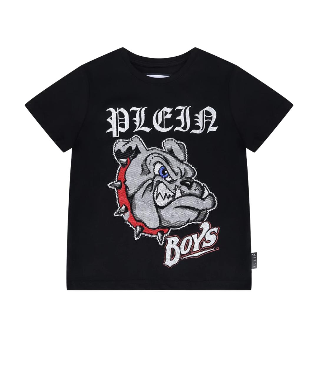 PHILIPP PLEIN Черная хлопковая детская футболка, фото 1