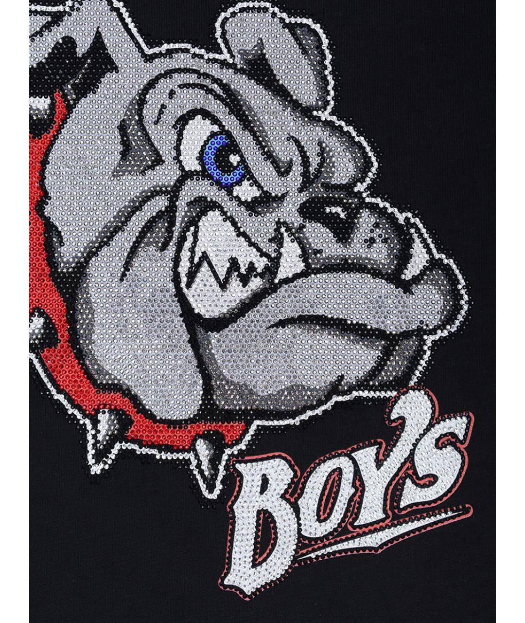 PHILIPP PLEIN Черная хлопковая детская футболка, фото 3