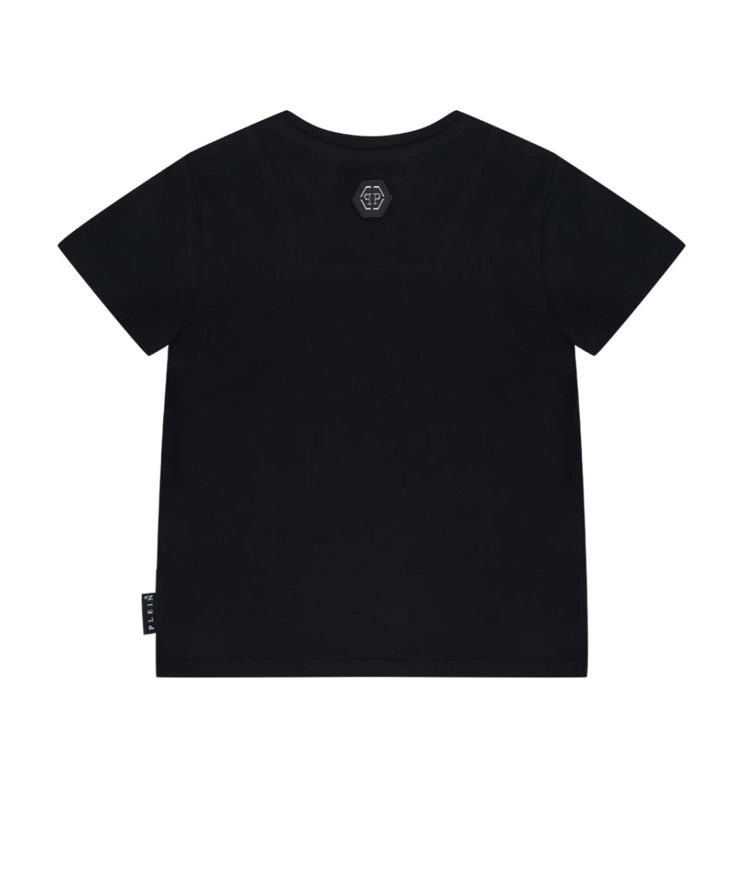 PHILIPP PLEIN Черная хлопковая детская футболка, фото 2