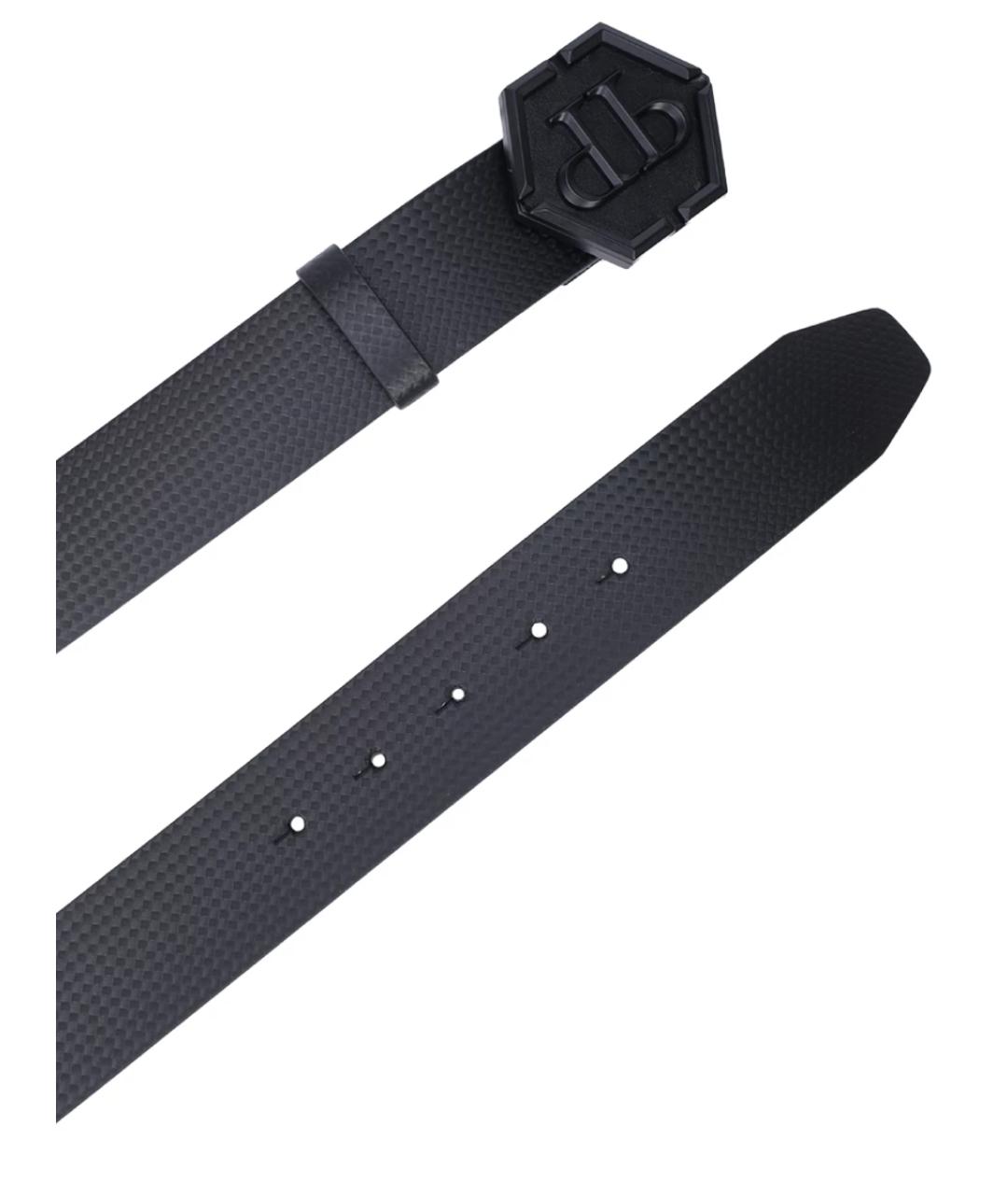 PHILIPP PLEIN Черный кожаный ремень, фото 3