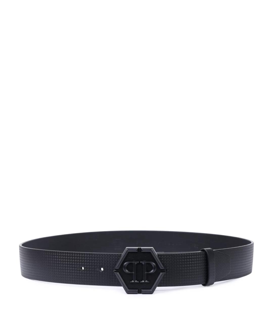 PHILIPP PLEIN Черный кожаный ремень, фото 2