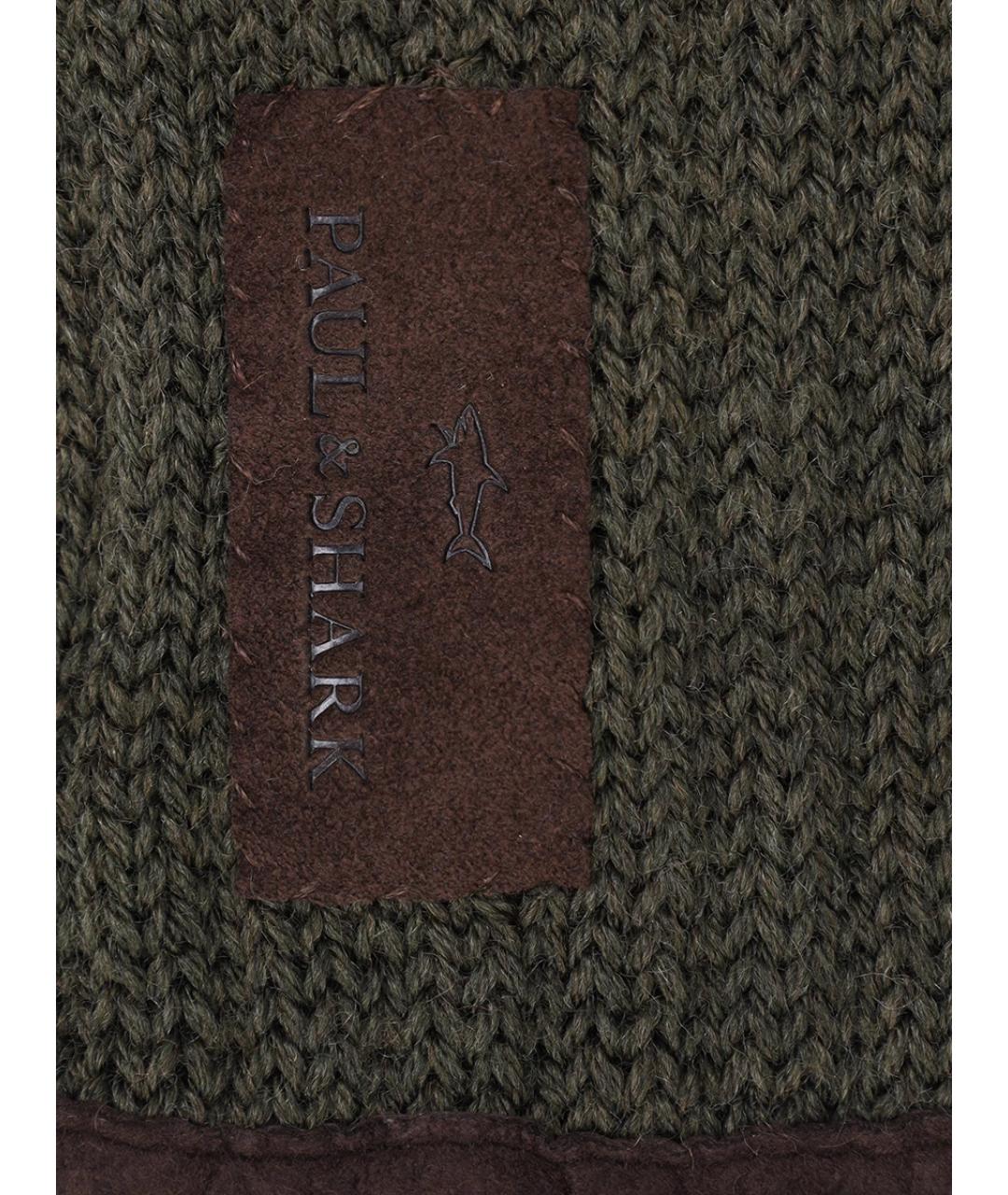 PAUL & SHARK Зеленые шерстяные перчатки, фото 3