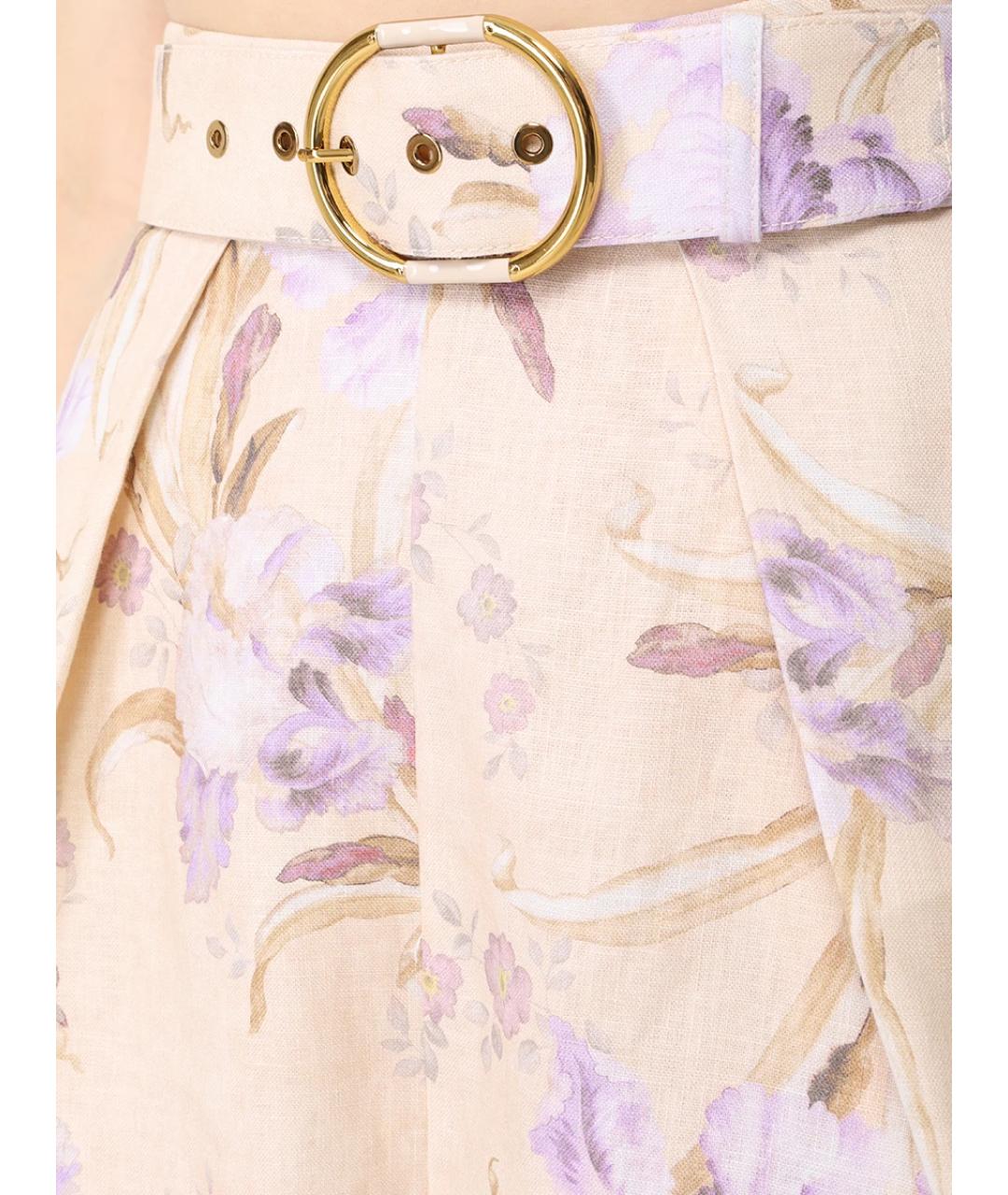 ZIMMERMANN Мульти льняные шорты, фото 5
