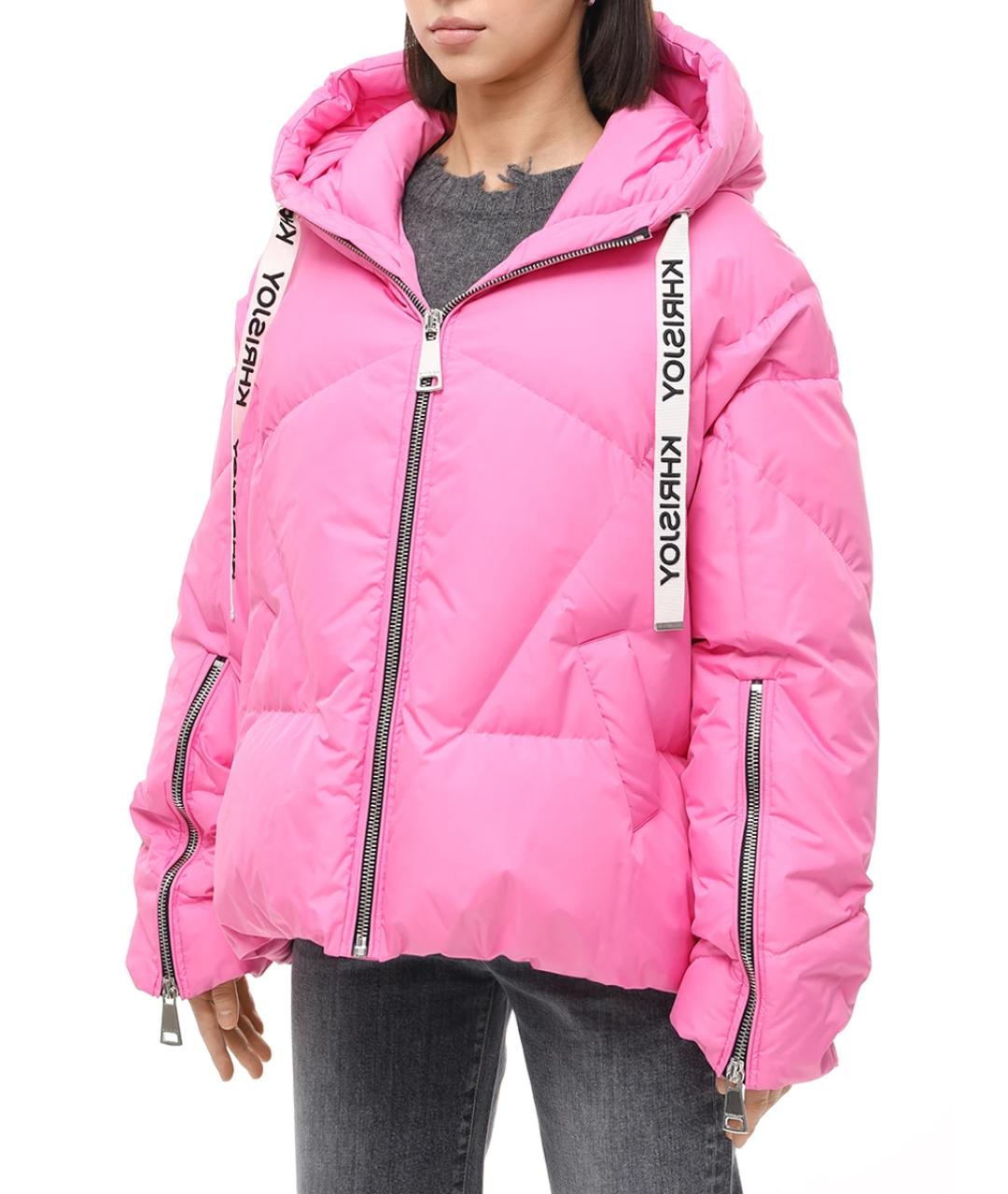 KHRISJOY Розовый полиэстеровый пуховик, фото 4