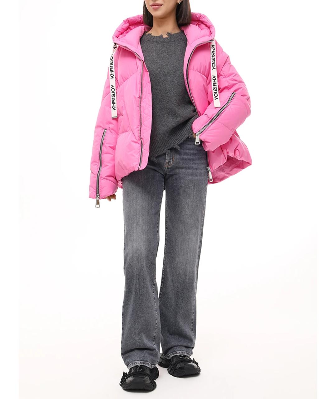 KHRISJOY Розовый полиэстеровый пуховик, фото 2