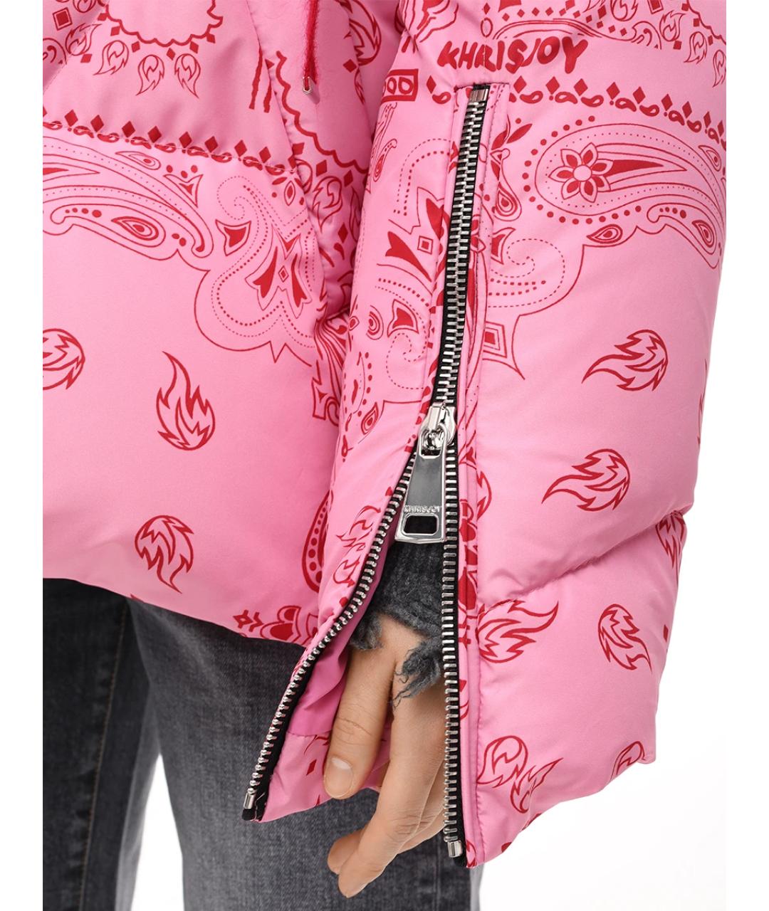 KHRISJOY Розовый полиэстеровый пуховик, фото 5