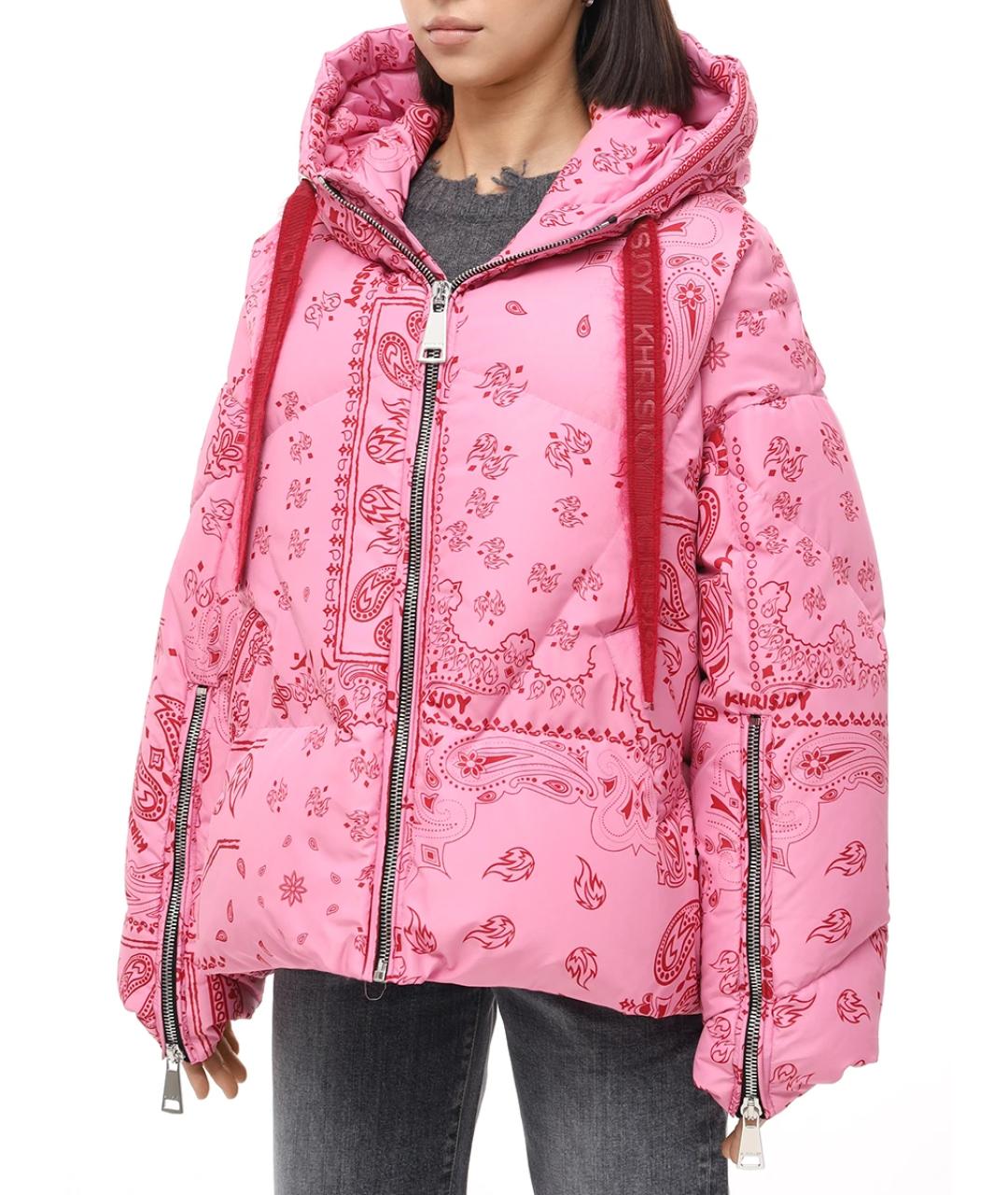 KHRISJOY Розовый полиэстеровый пуховик, фото 4