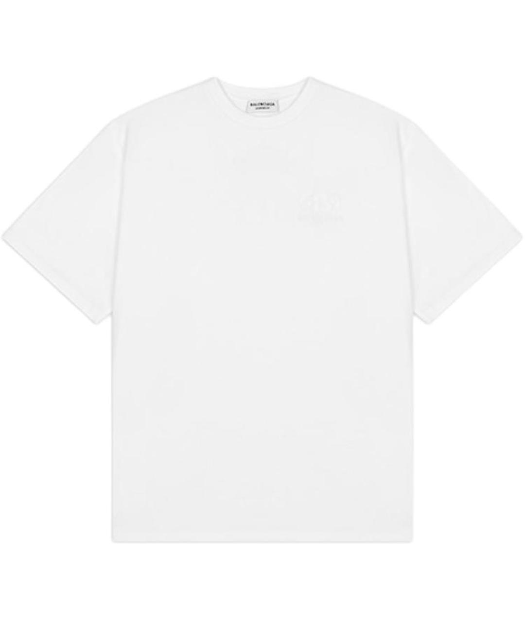 BALENCIAGA Белая хлопковая футболка, фото 1