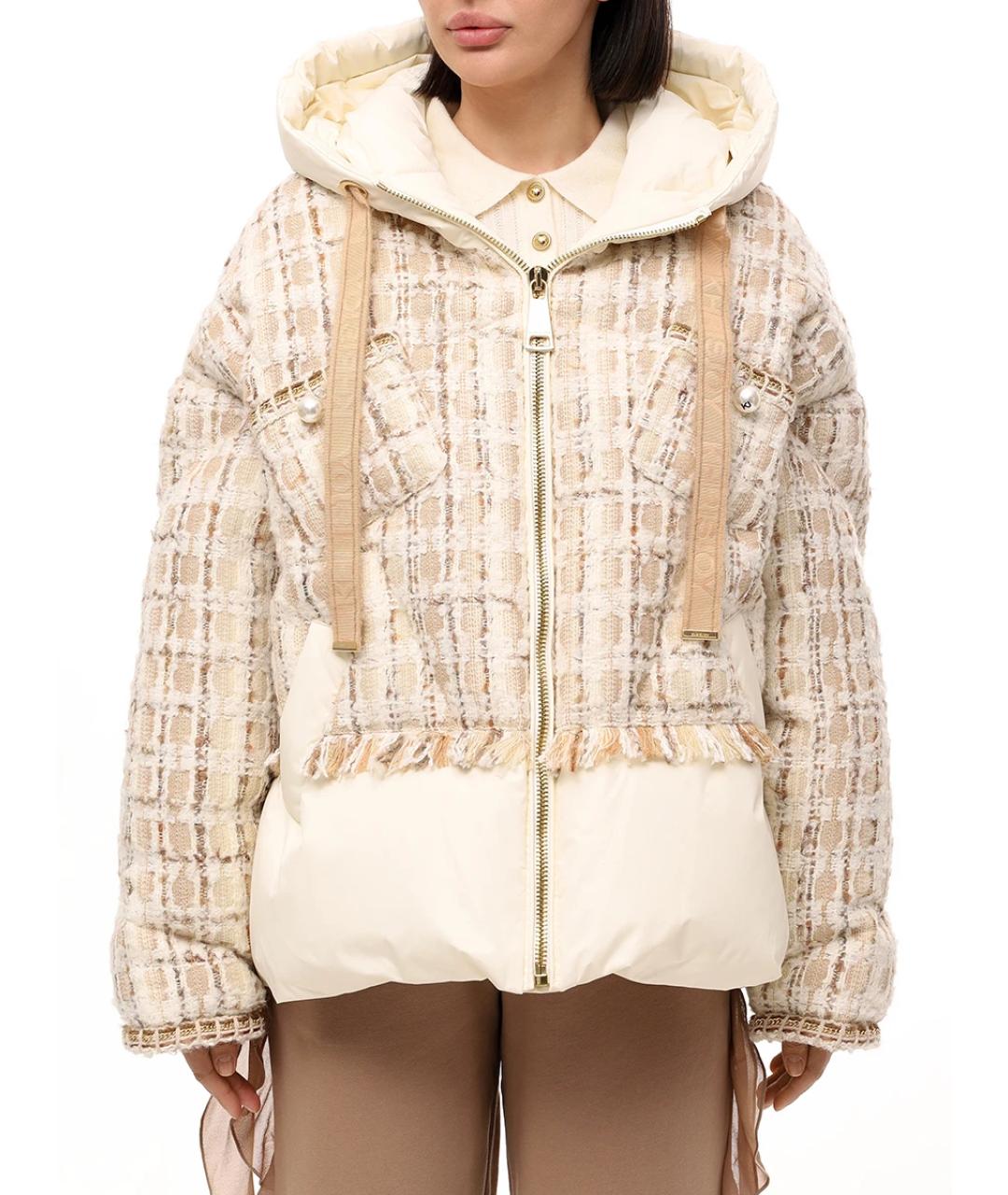 KHRISJOY Бежевый полиэстеровый пуховик, фото 4