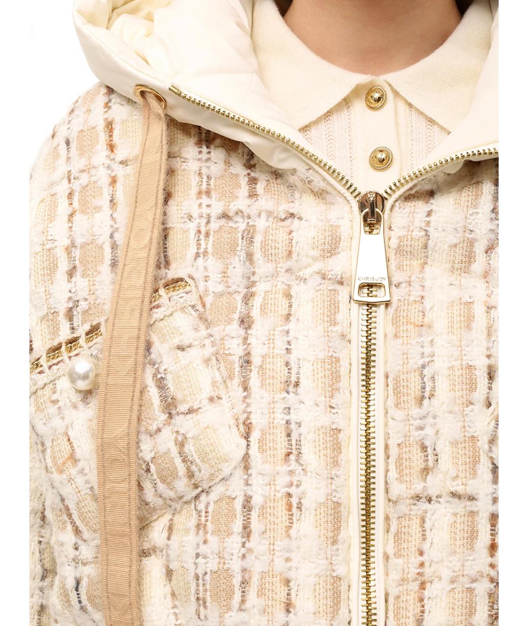 KHRISJOY Бежевый полиэстеровый пуховик, фото 5