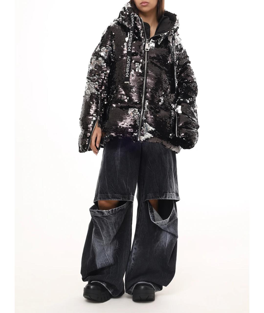 KHRISJOY Черный полиэстеровый пуховик, фото 2