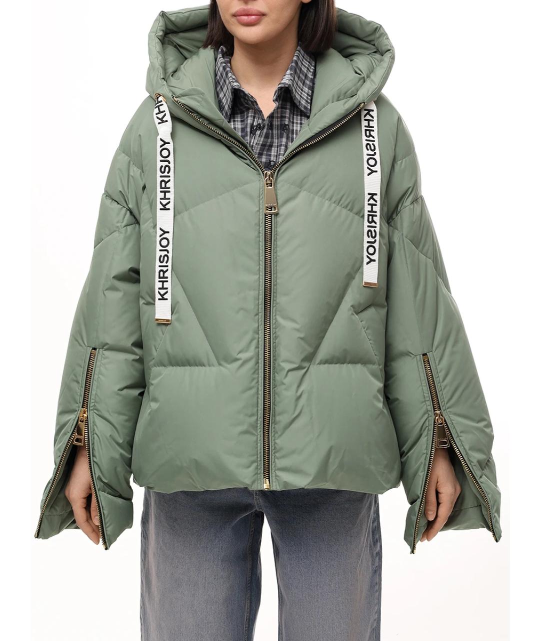 KHRISJOY Зеленый полиэстеровый пуховик, фото 4