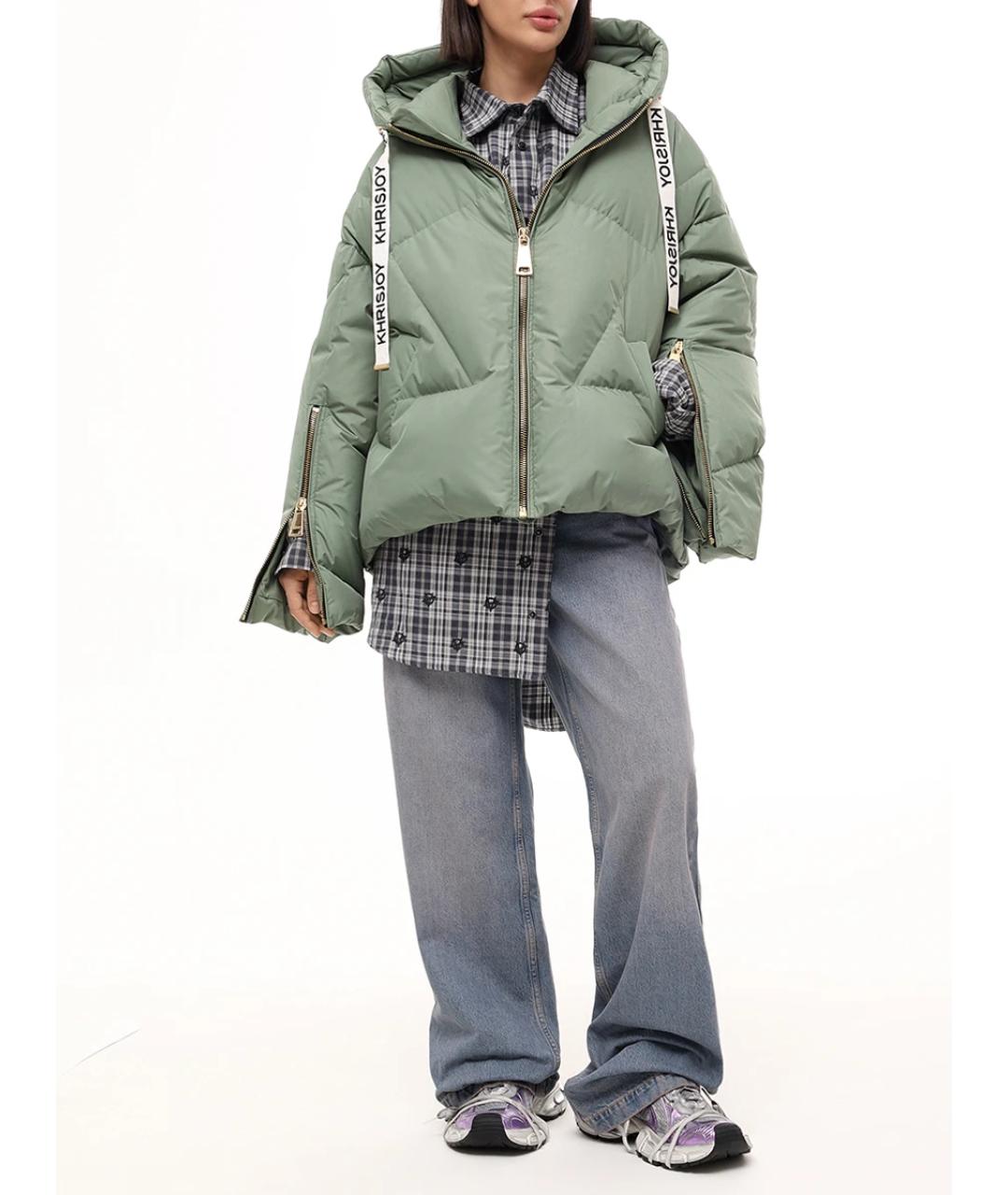 KHRISJOY Зеленый полиэстеровый пуховик, фото 2