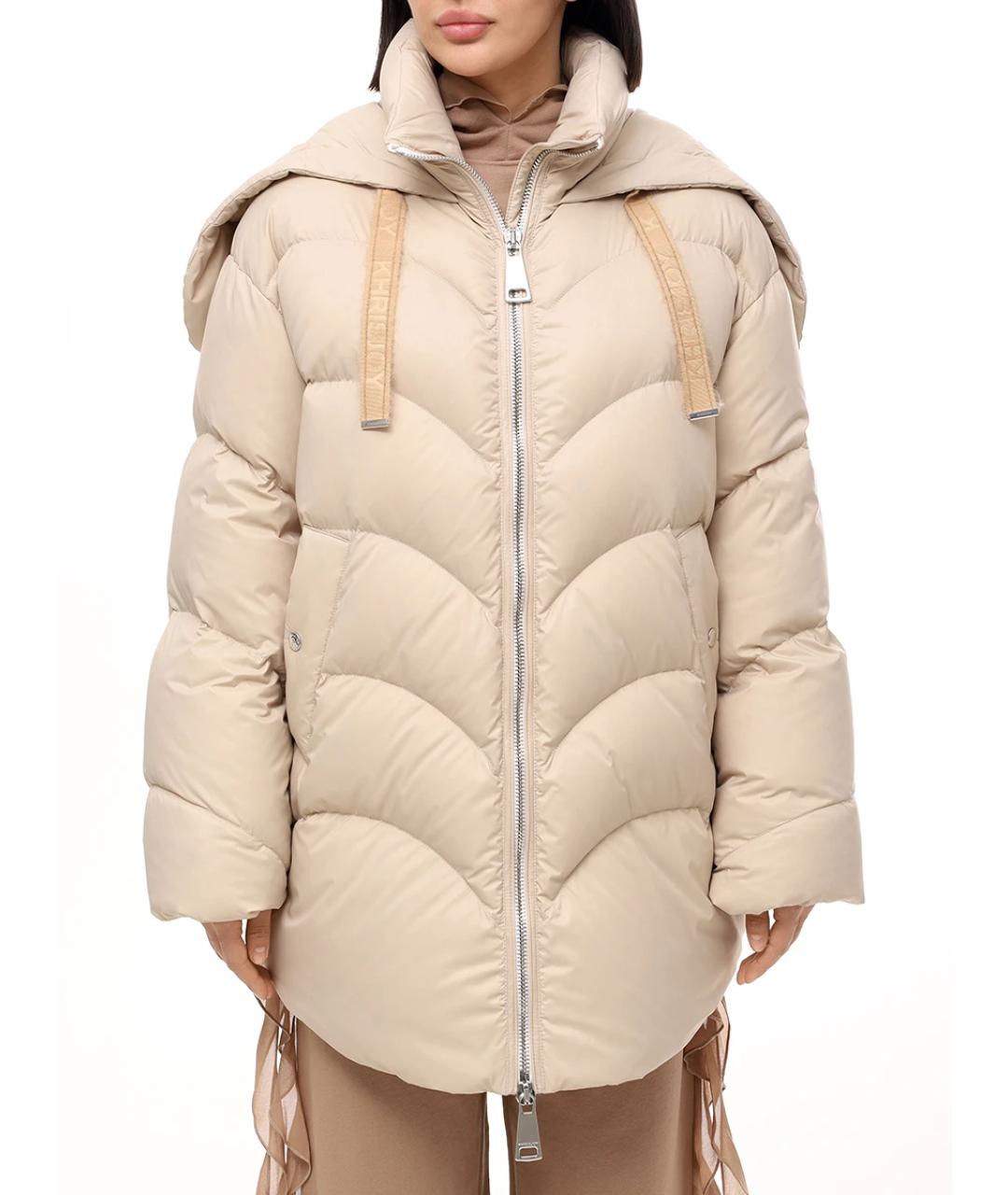 KHRISJOY Бежевый полиамидовый пуховик, фото 4