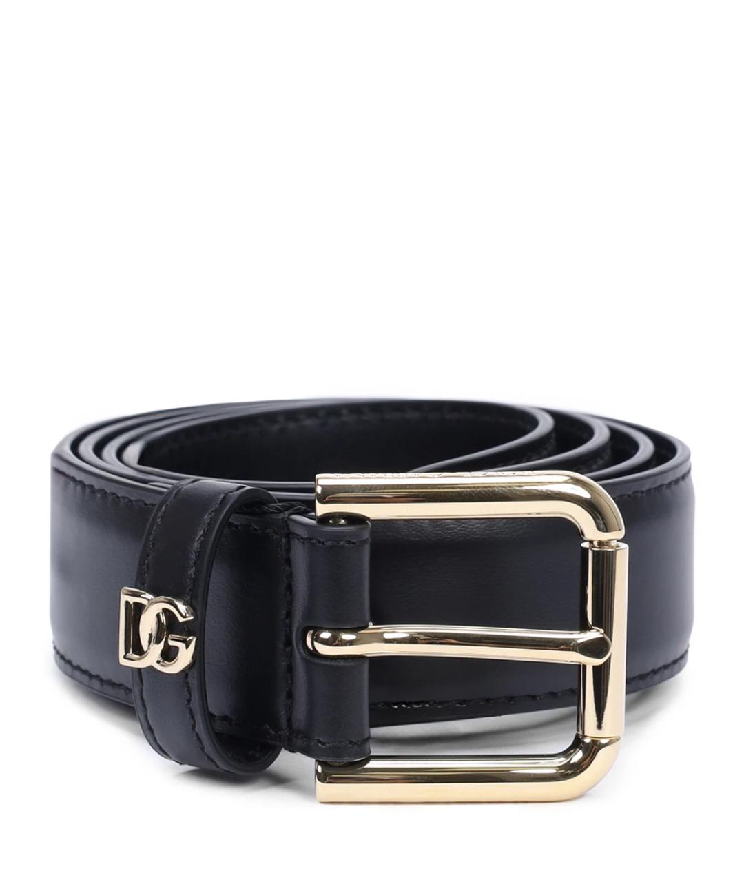 DOLCE&GABBANA Черный кожаный ремень, фото 1
