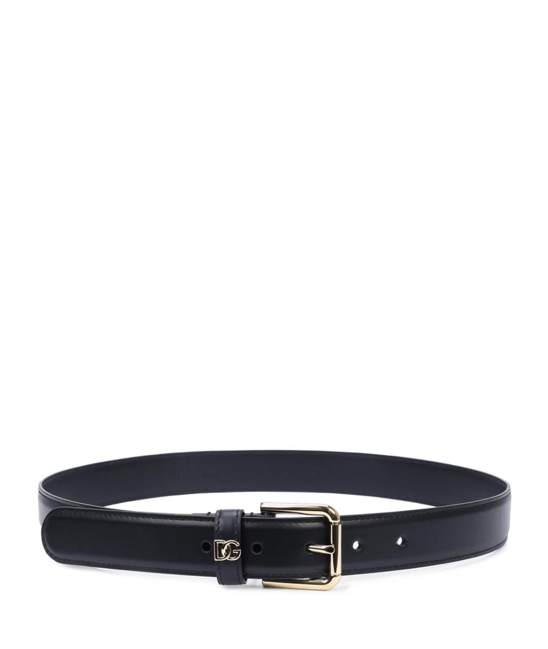DOLCE&GABBANA Черный кожаный ремень, фото 2