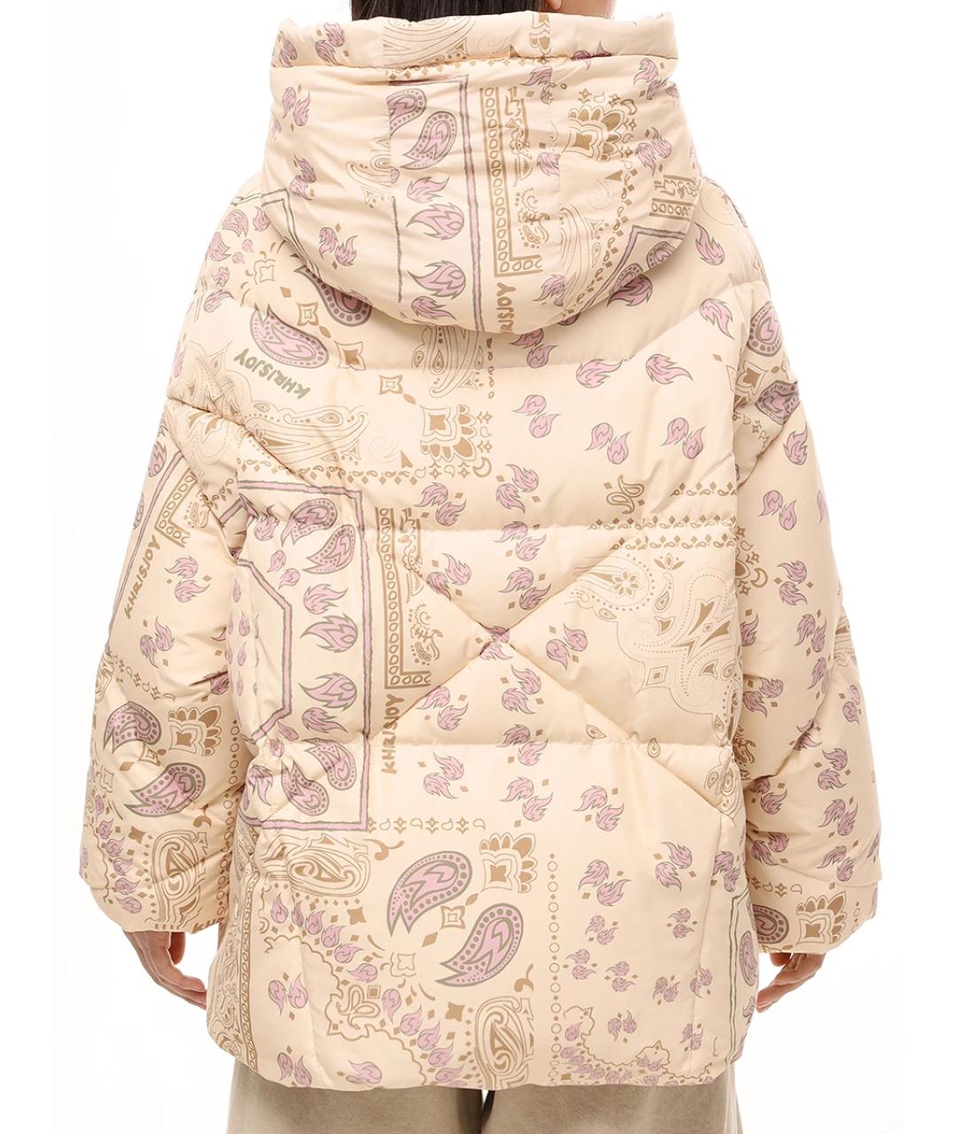 KHRISJOY Бежевый полиамидовый пуховик, фото 3