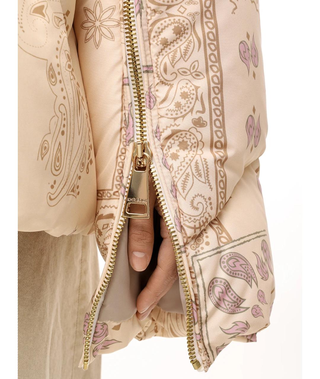 KHRISJOY Бежевый полиамидовый пуховик, фото 5