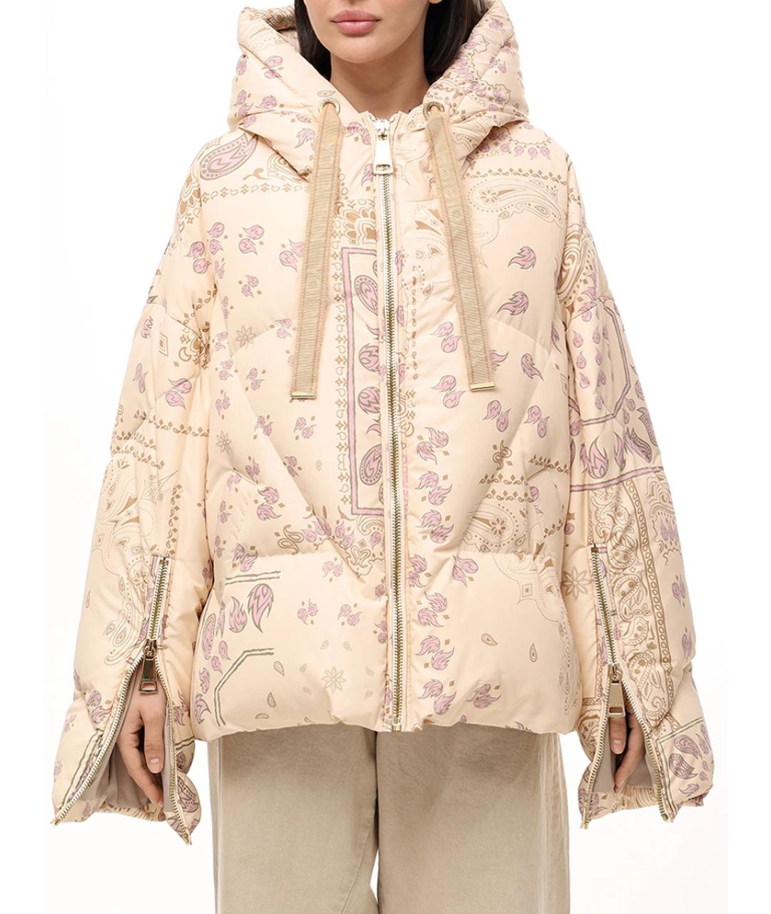 KHRISJOY Бежевый полиамидовый пуховик, фото 4