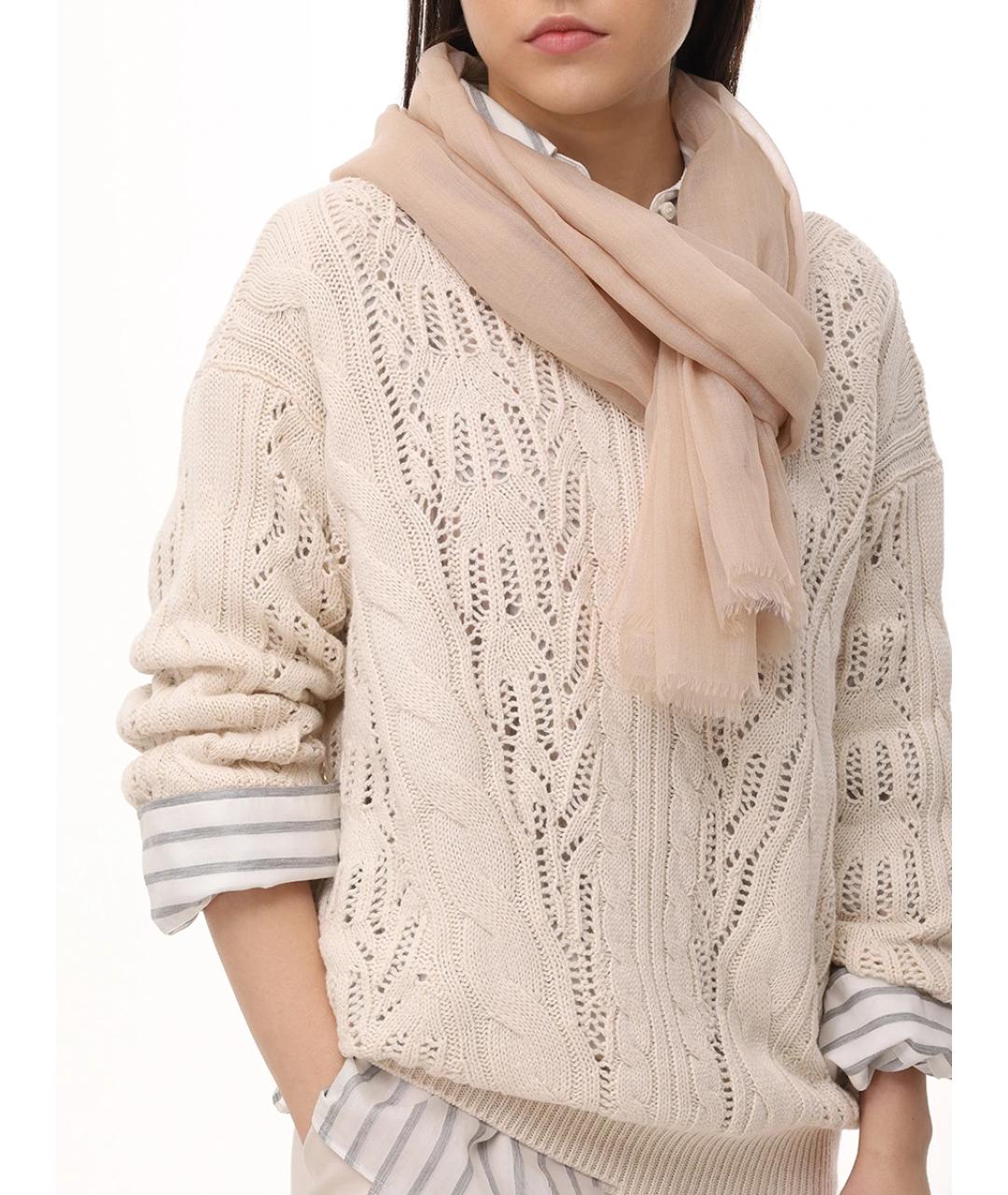 AGNONA Бежевый кашемировый шарф, фото 2