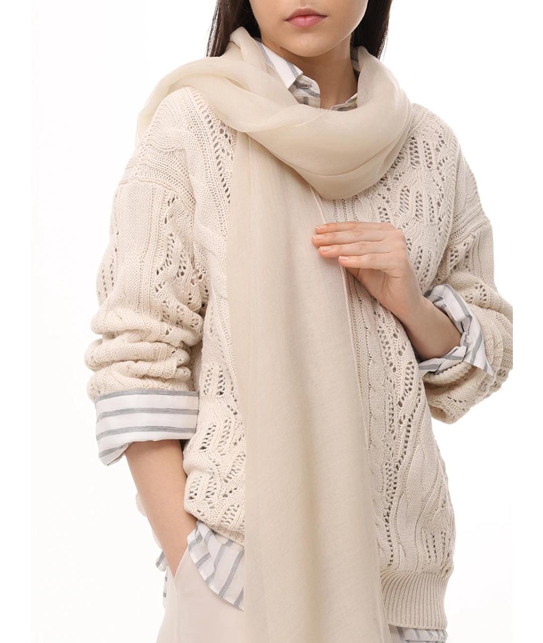 AGNONA Бежевый кашемировый шарф, фото 2