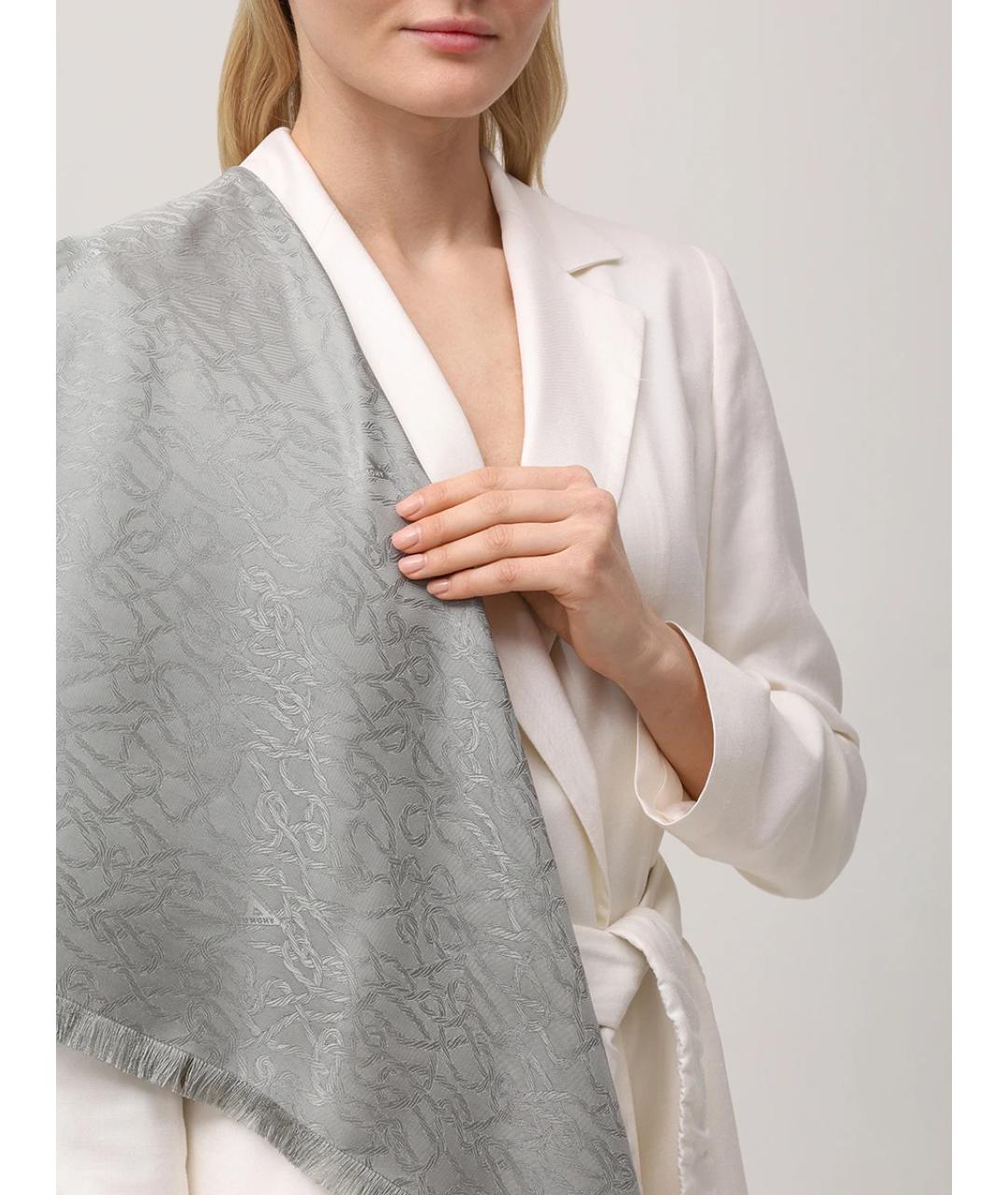 AGNONA Серый шарф, фото 2