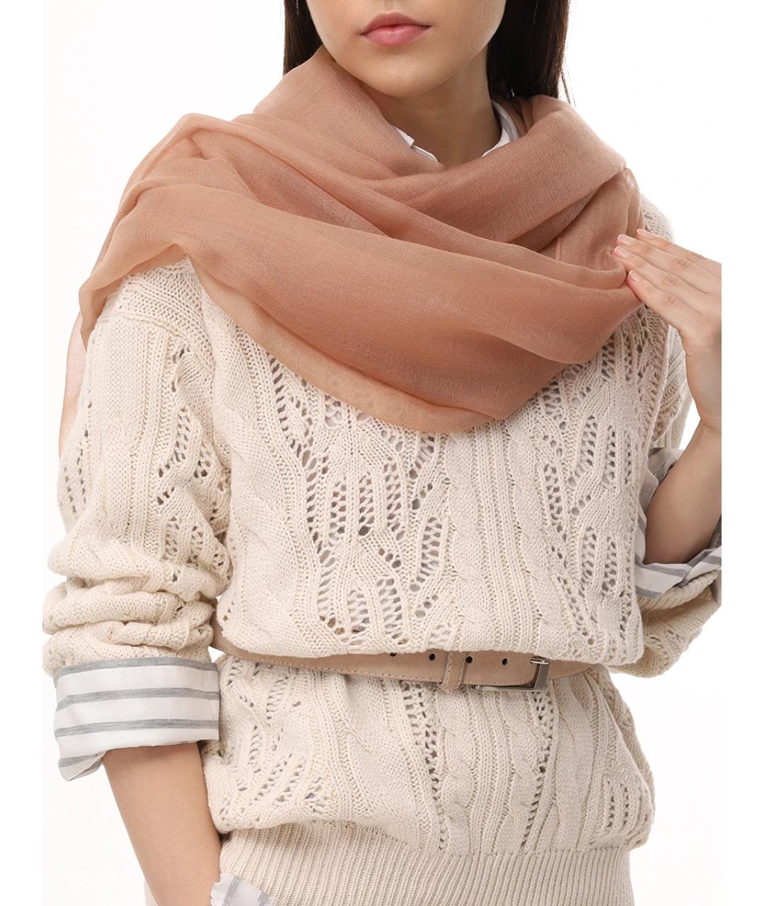 AGNONA Бежевый кашемировый шарф, фото 2