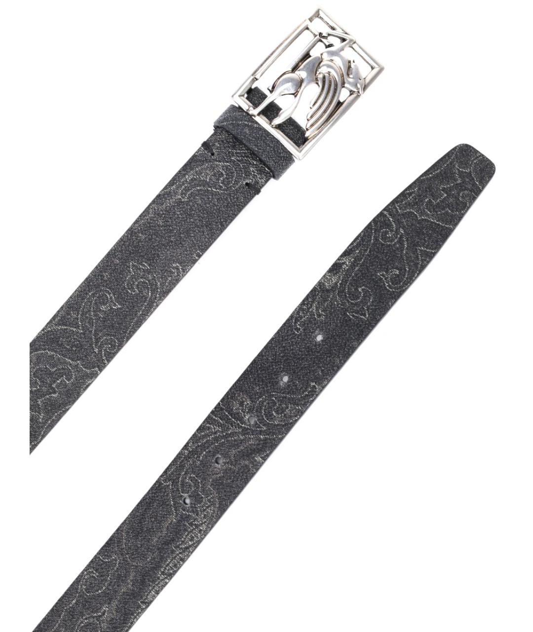 ETRO Черный кожаный ремень, фото 2