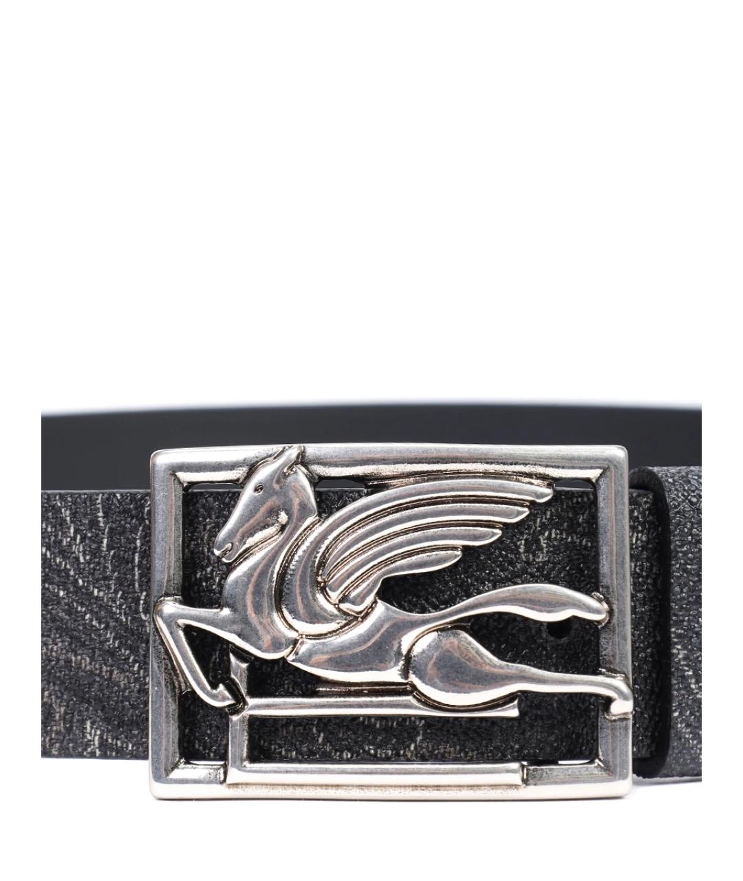 ETRO Черный кожаный ремень, фото 3