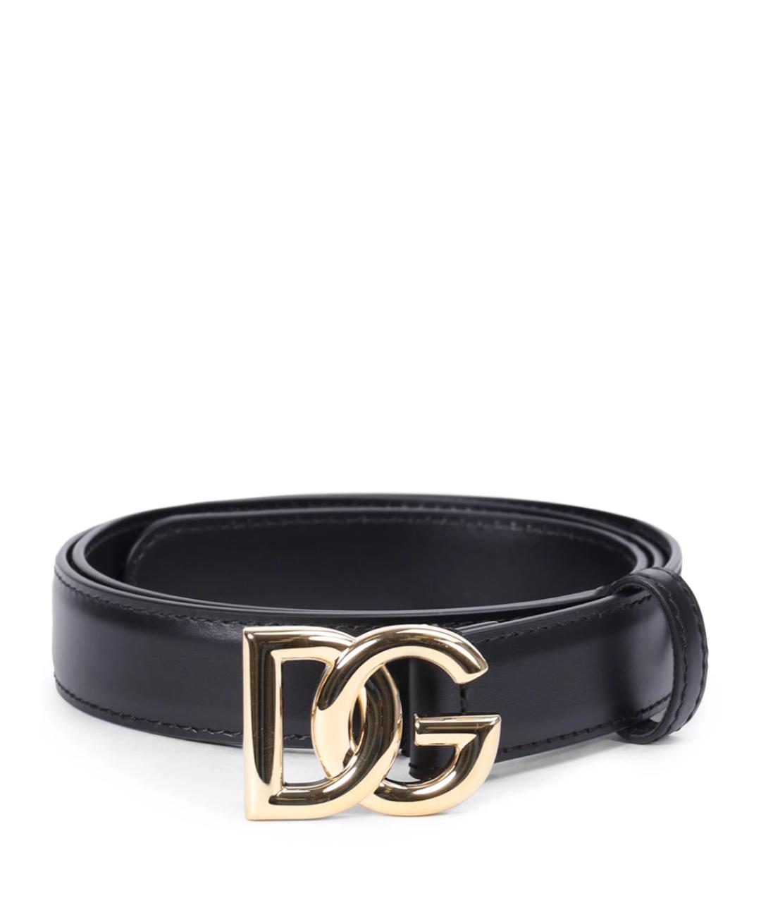 DOLCE&GABBANA Черный кожаный ремень, фото 1