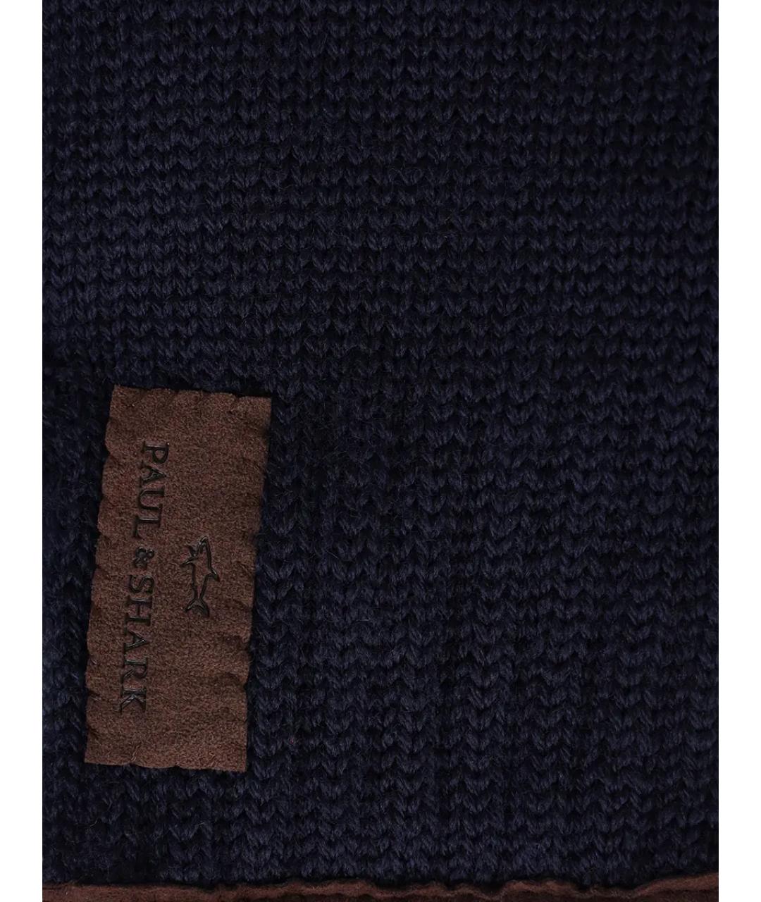 PAUL & SHARK Темно-синие шерстяные перчатки, фото 3