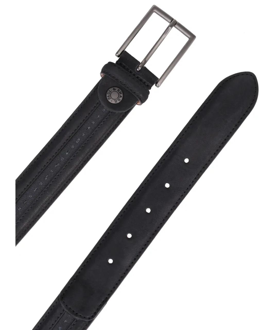 PAUL & SHARK Черный кожаный ремень, фото 3