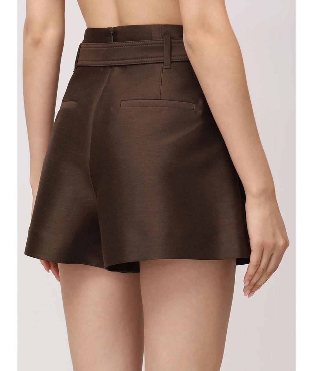 ZIMMERMANN Коричневые шерстяные шорты, фото 3