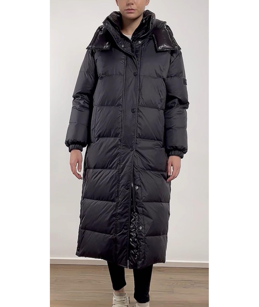 YVES SALOMON Черный полиэстеровый пуховик, фото 5