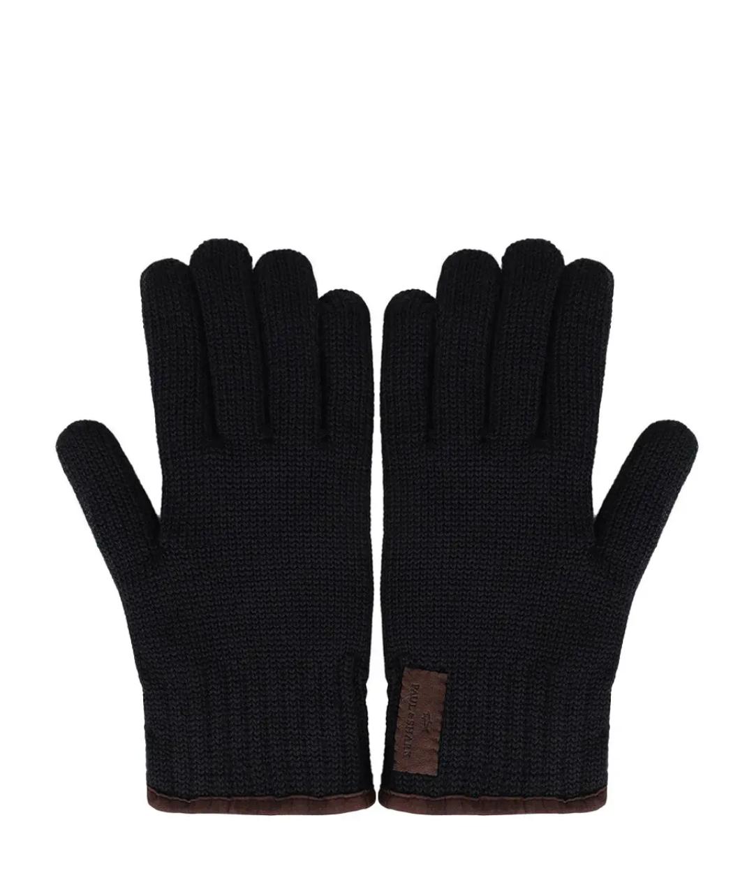 PAUL & SHARK Черные шерстяные перчатки, фото 1
