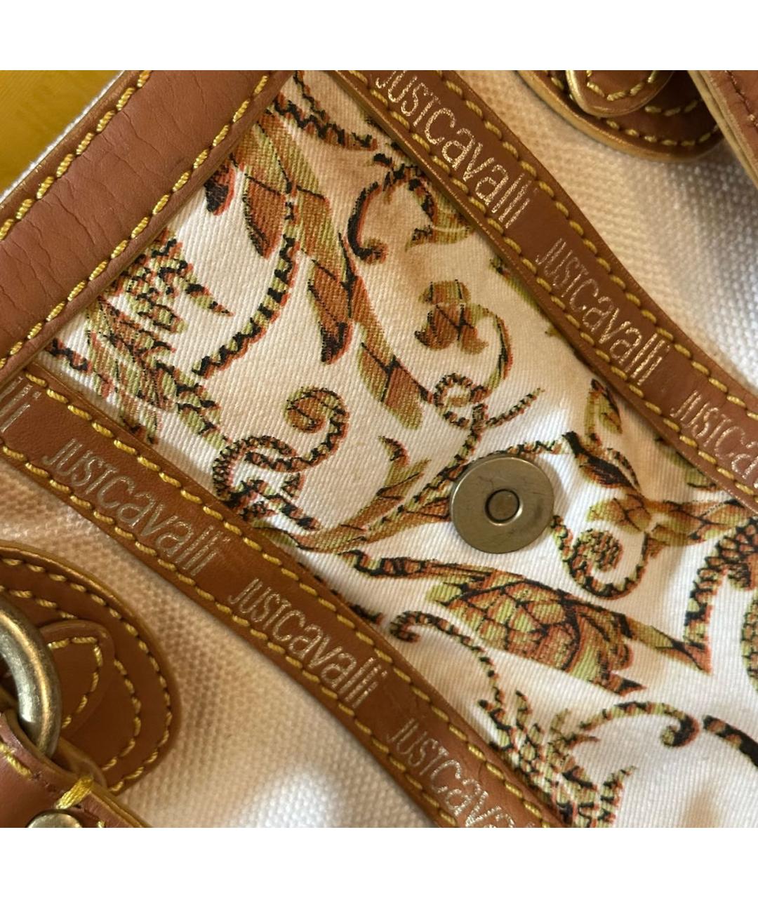 ROBERTO CAVALLI Коричневая сумка с короткими ручками, фото 7