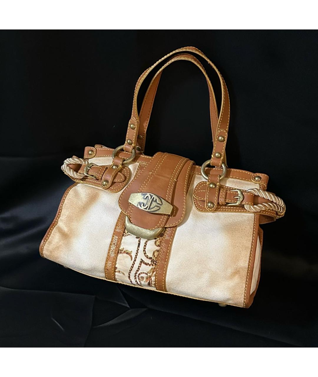 ROBERTO CAVALLI Коричневая сумка с короткими ручками, фото 9