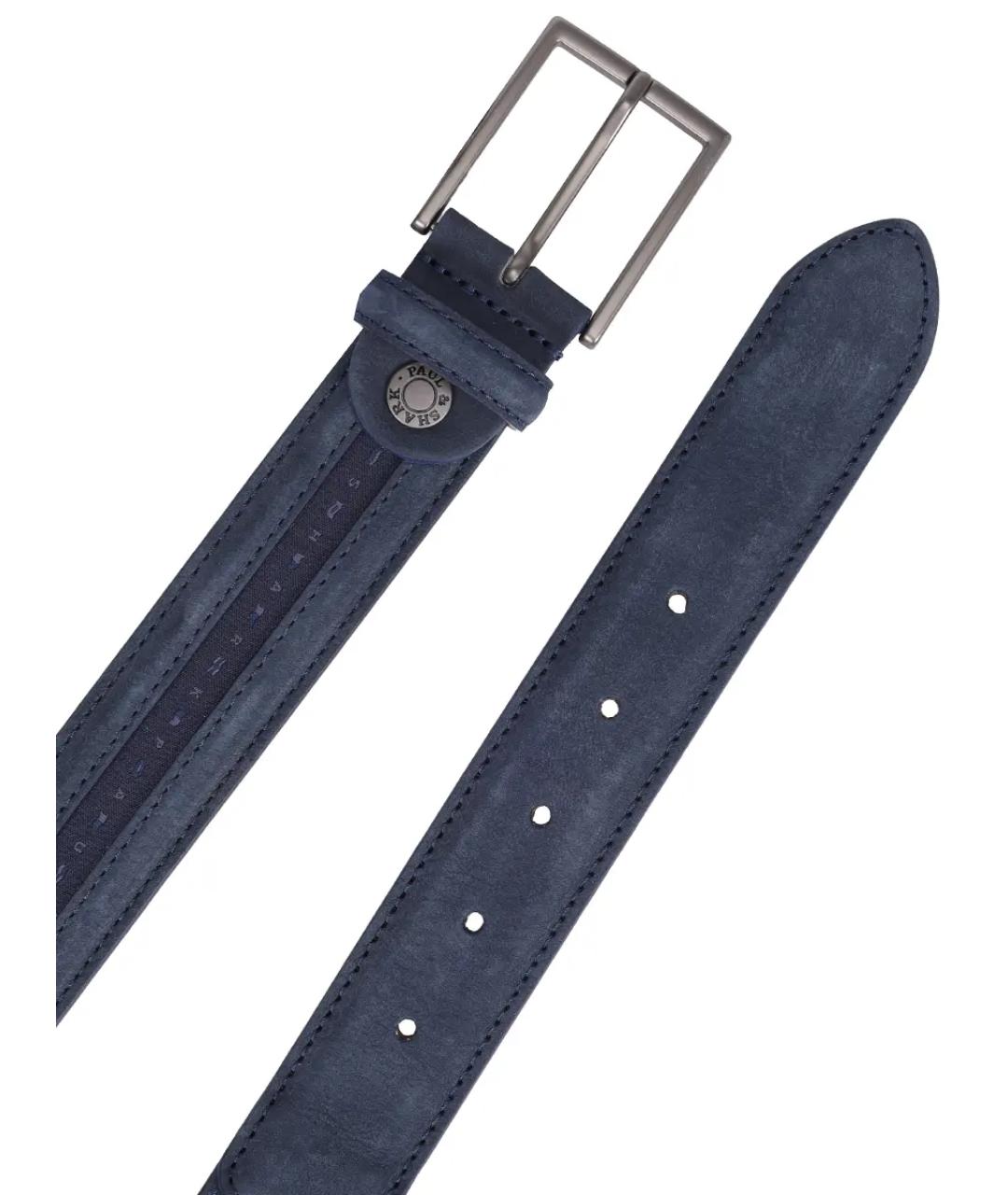 PAUL & SHARK Синий кожаный ремень, фото 3