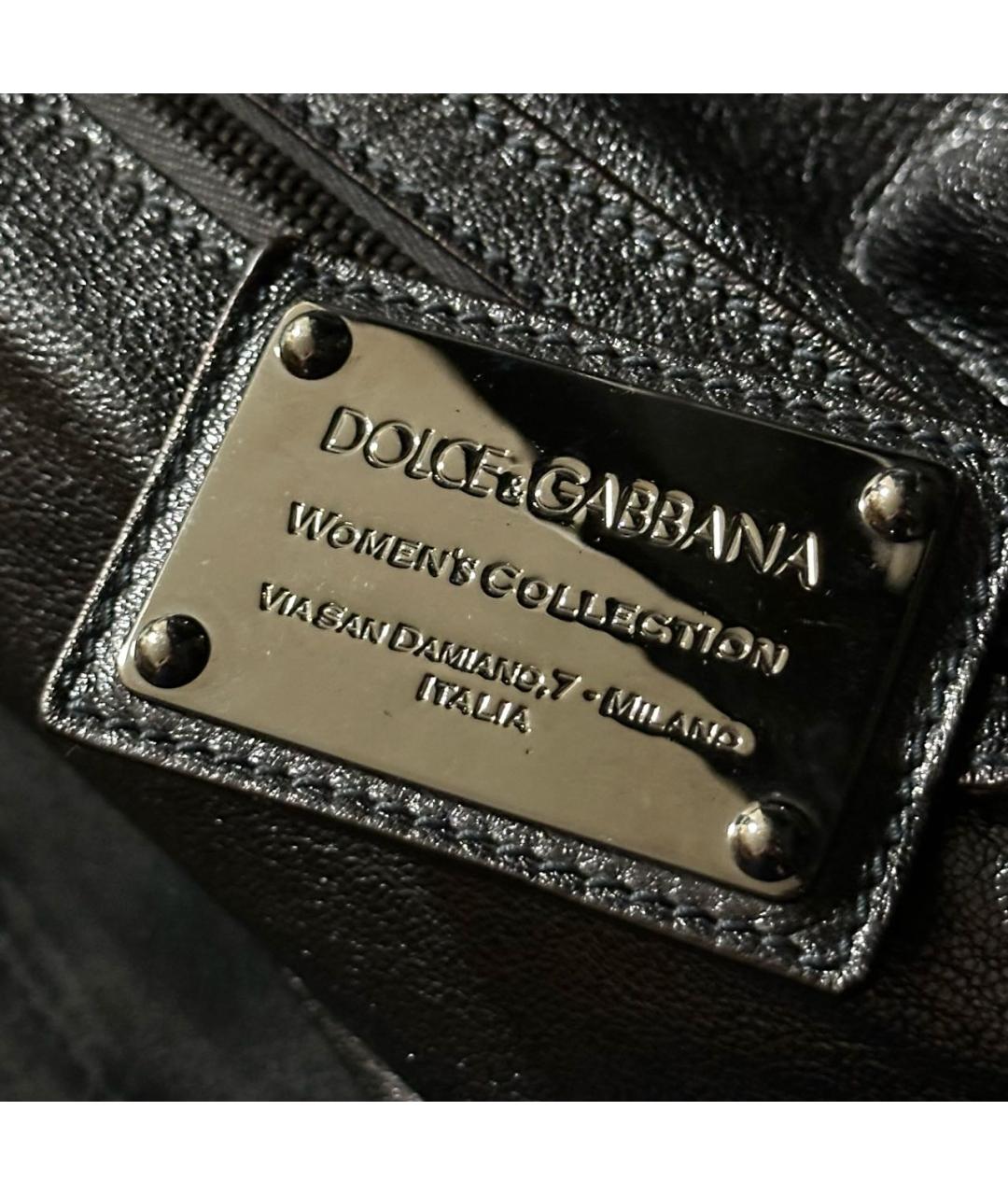 DOLCE&GABBANA Серебряная кожаная сумка с короткими ручками, фото 8