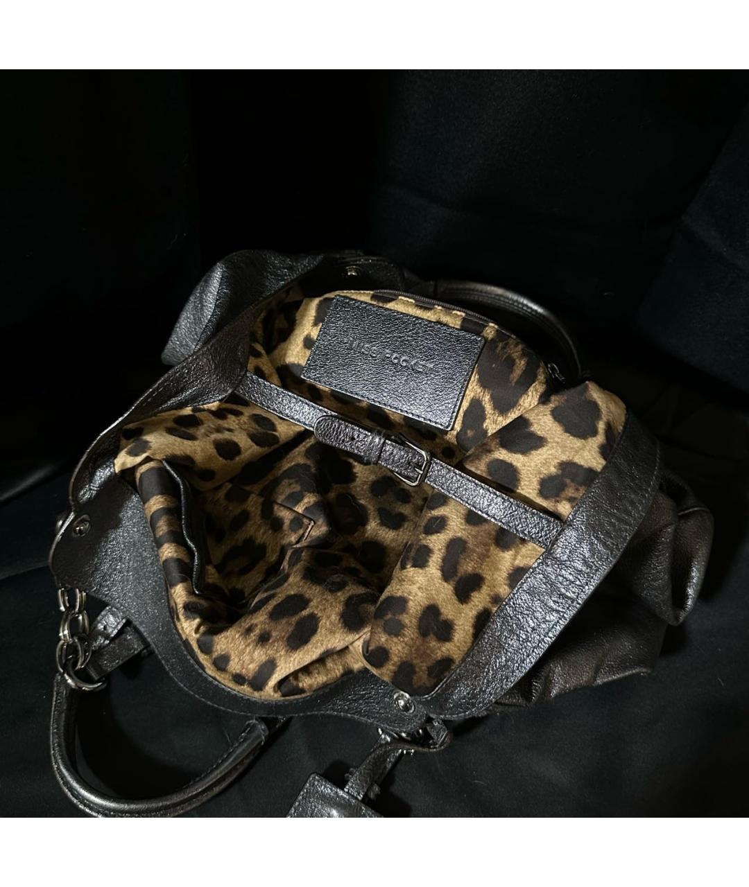 DOLCE&GABBANA Серебряная кожаная сумка с короткими ручками, фото 3