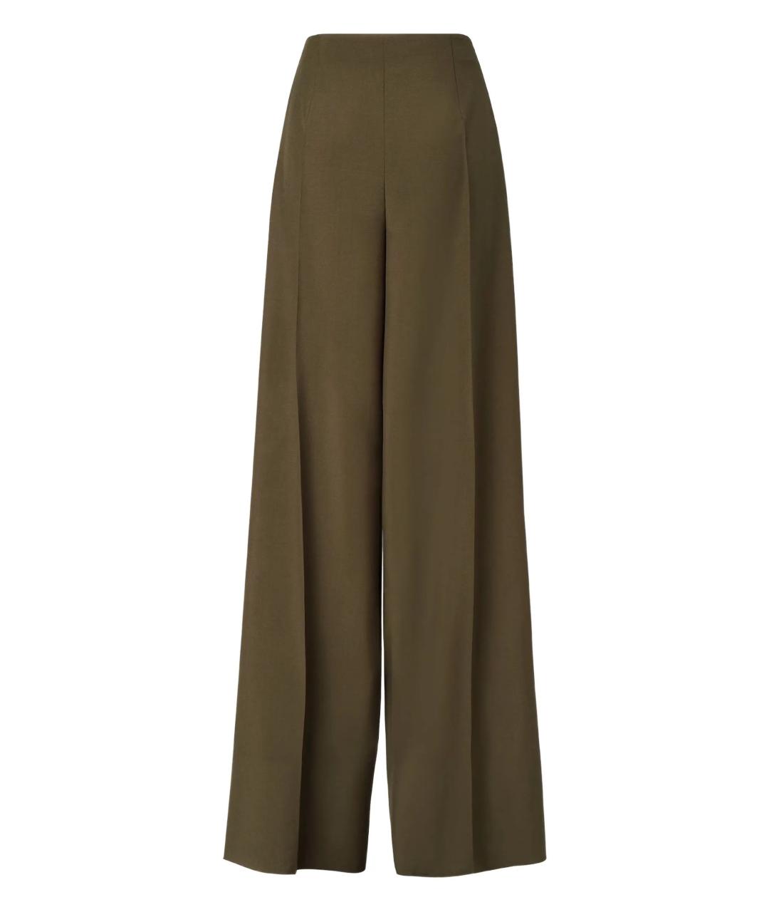 FENDI Зеленые шерстяные прямые брюки, фото 2