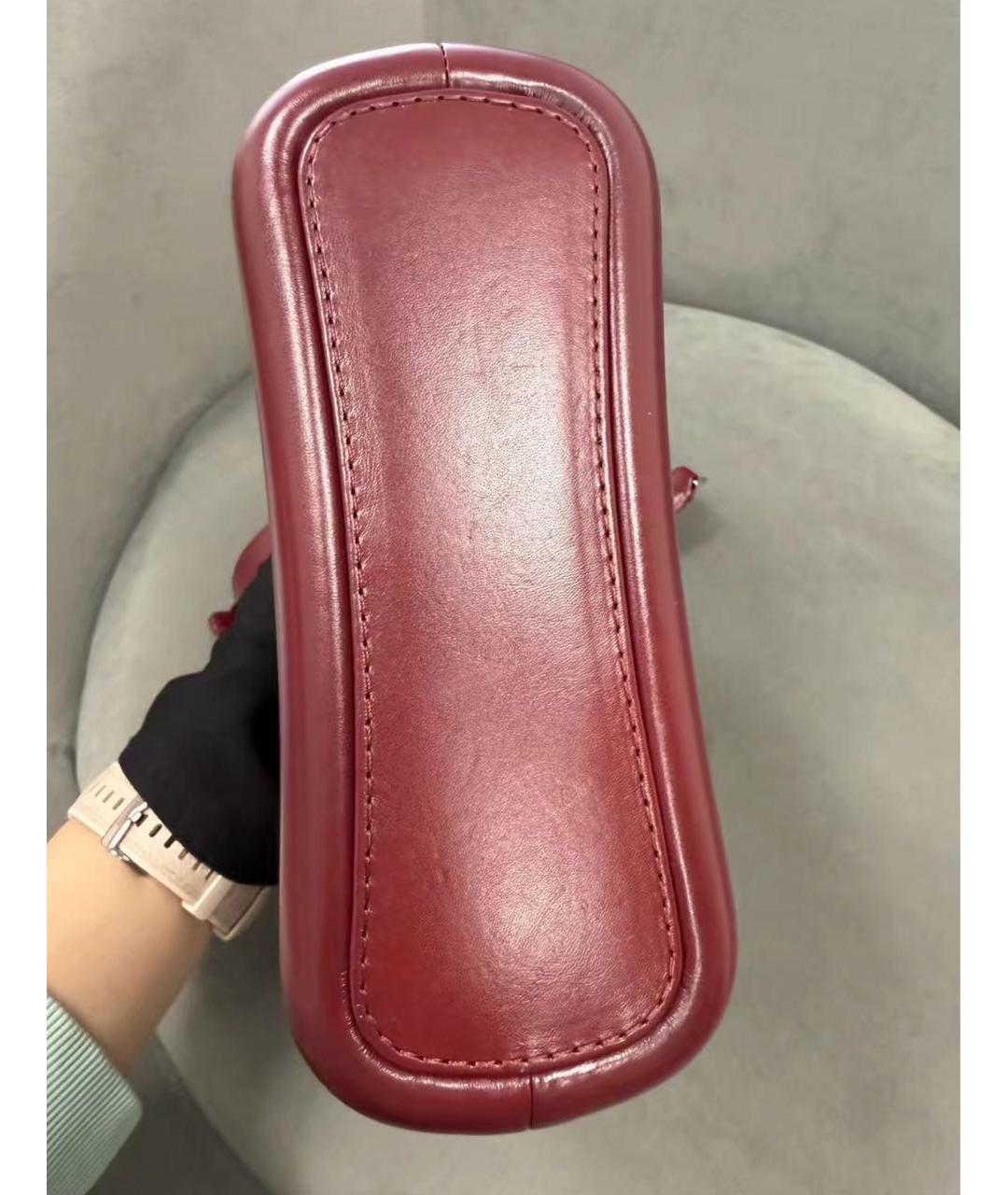 CHANEL Бордовая кожаная сумка через плечо, фото 7