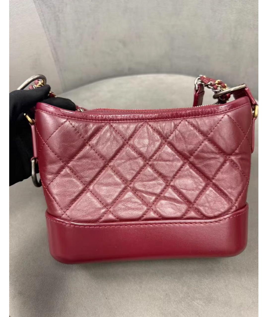 CHANEL Бордовая кожаная сумка через плечо, фото 4
