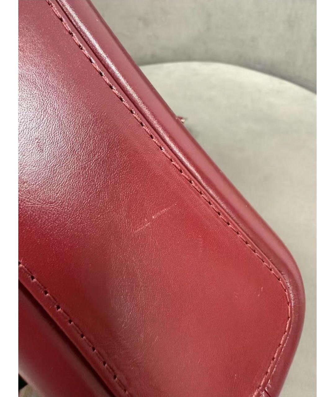 CHANEL Бордовая кожаная сумка через плечо, фото 8